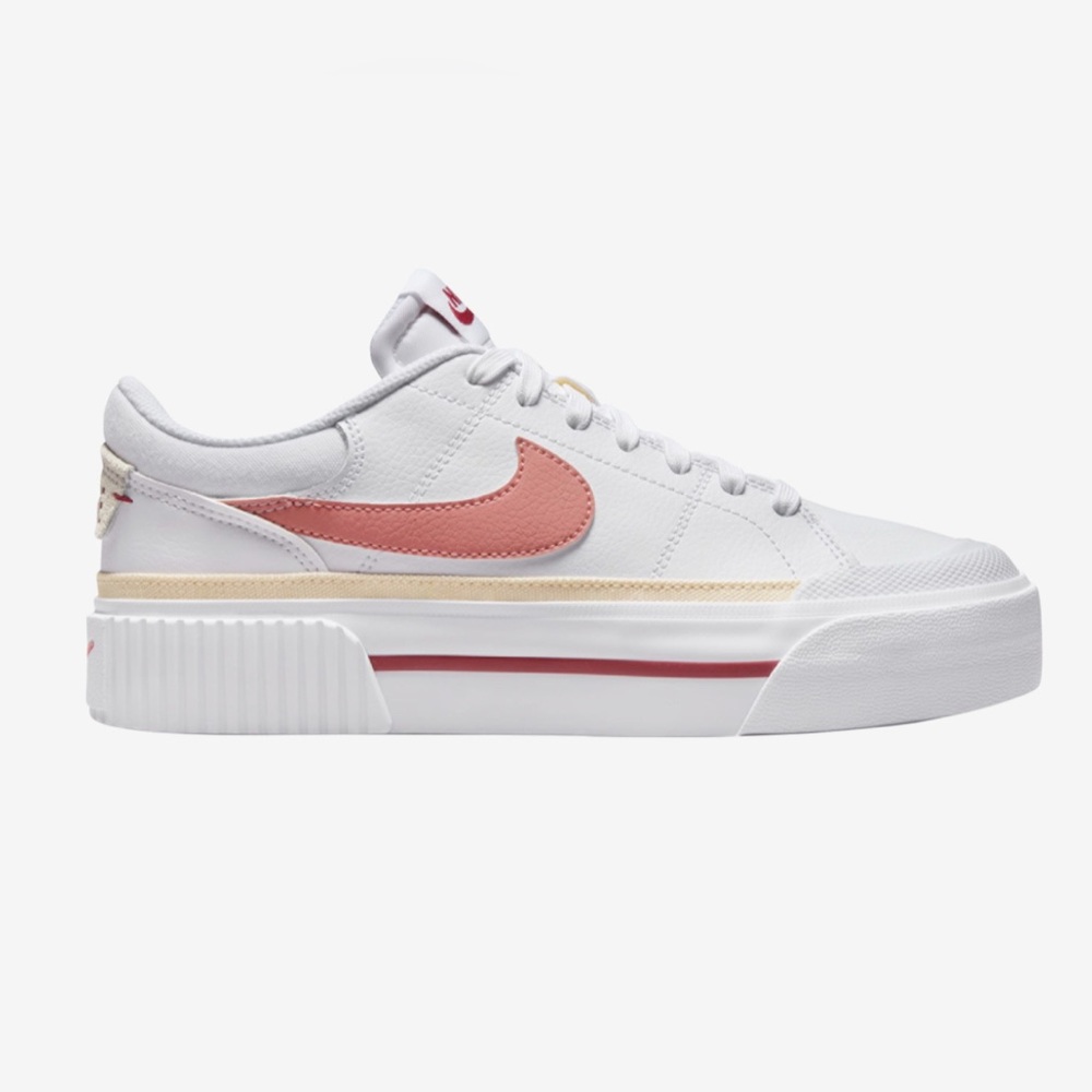 Nike Women Court Legacy Lift White Guava Ice Cedar Red Shoe FQ8782-100 Sz 9